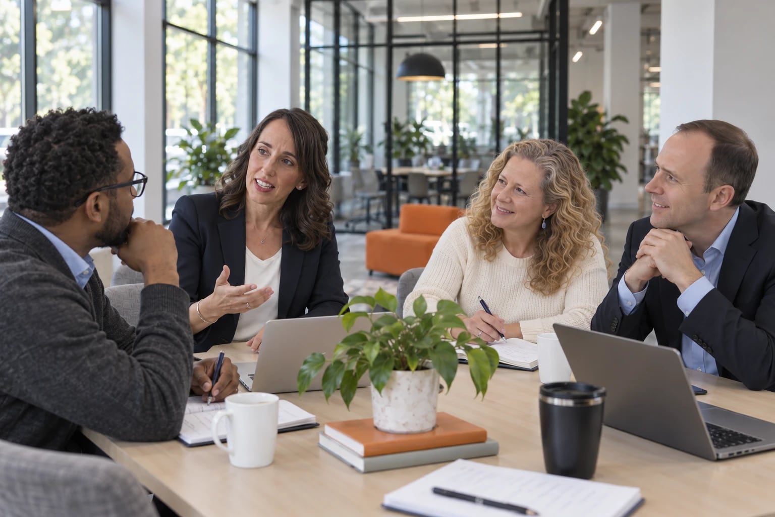 Nonprofit leaders talking around a conference table