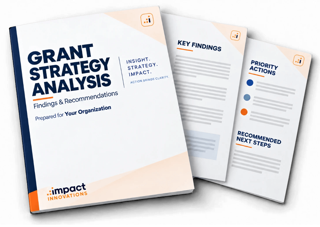 Sample Grant Strategy Analysis report pages
