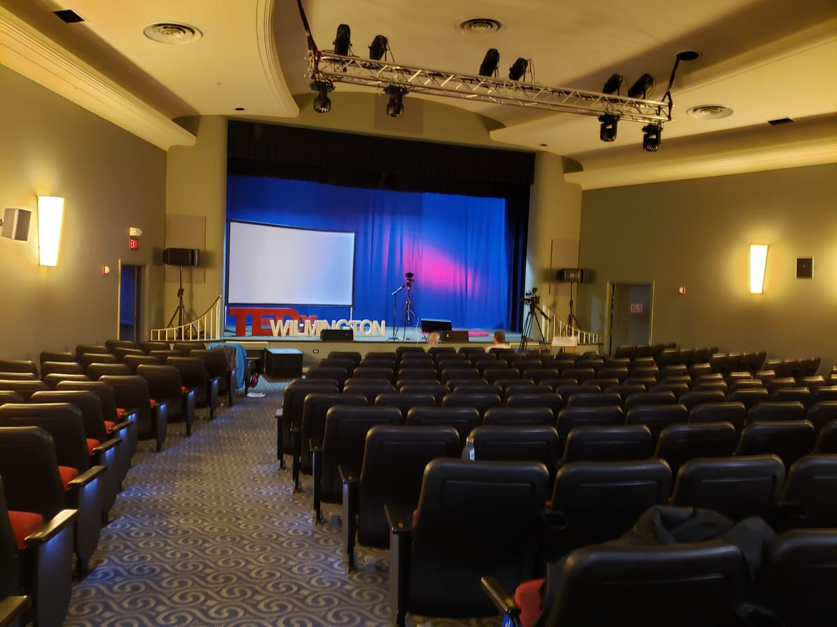 The TEDxWilmingtonSalon theatre before the talks