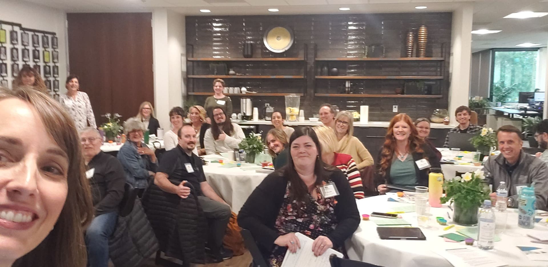 Teresa Huff with nonprofit leaders at a training in Portland, Oregon